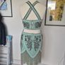 Green beaded frock & frill dress Image 6