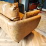 Lovely large seat with matching footstool - vegan leather Image 2