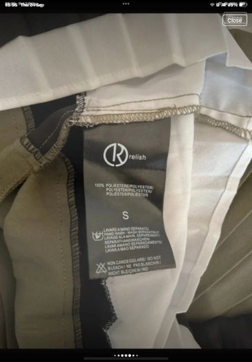 skirt Bnwt relish khaki fine pleat elastic waistband skirt size small