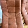 Four brown leather dining chairs Image 9