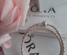 New genuine pandora double leather bracelet