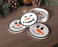 Christmas Snowman Coasters  Set of 6