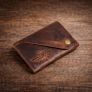 Slim Leather Card Holder Wallet Minimalist Front Pocket Wallet Leather Card Case Image 9