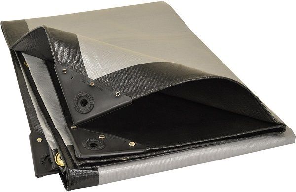 2m x 4m Heavy duty black / silver tarpaulin covers trailer cover quad cover