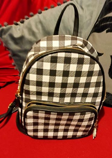 Chic Checkered Mini Backpack Claires