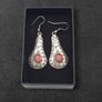 Vintage 925 Sterling Silver Purple Chalcedony Earrings Image 2