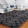 Geometric Rug for Bedroom, 120x180 Grey and Black Living Room Area Rugs for Kids Baby Room, Nursery, Dorm, Lounge Decor, Thick Soft Fluffy Plush Image 4