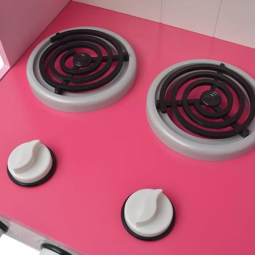 Toy Kitchen Wood 82x30x100 cm Pink and White