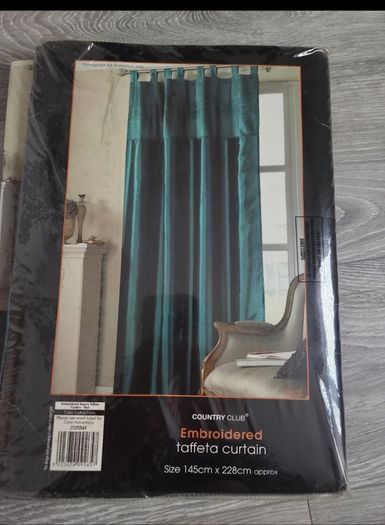 Embroidered Taffeta Curtain