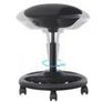 Ergonomic high quality  work stool height adjustable office stool, ergonomic work stool, wheelchair stool, swivel chair on wheels, extra large seat, 10 inclination, height adjustable, study, office, thick upholstery, black Image 3