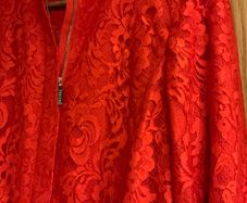 Preen ladies designed red bomber lace jacket