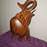 Large hand carved wooden Indian Elephant Image 5