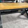 Oak Cross Leg Extending Dining Table Ex Display Excellent Image 4