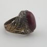 Ancient Brass Handmade With  Eyes Agate Gemstone Ring Image 5