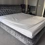 Super king-sized bed - grey velvet Image 4