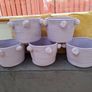 5 X Lilac Pom Pom Storage Baskets Image 5