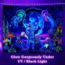 Glow in the Dark Tapestry, Trippy Tapestry Wall Tapestry Bedroom, UV Tapestry Wall Hanging, Aesthetic Tapestry Home Decorationfor Living Roombedroom 150 cm x 130 cm (FREE POSTAGE) Image 4