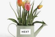 Artificial Flowers in Metal Watering Can