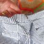 ladies shorts. Zara. Stripes white and blue. Size Medium Image 2