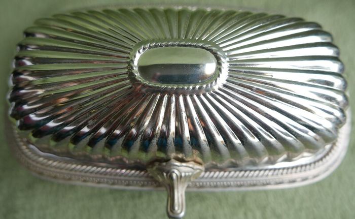 Vintage Roll Top Silver Plated Butter Dish With Glass Insert Vintage