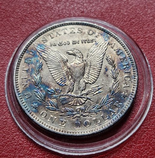 1889 Silver Morgan Toned 1 Dollar coin