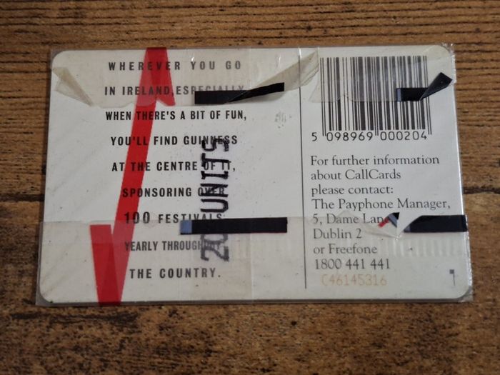 Ireland CallCard "Guinness Summer Festivals", mint in wrapper, 7/1994, 20 Units - free standard postage