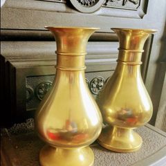 Pair of 19th Century Antique Church Alter Vases