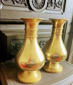 Pair of 19th Century Antique Church Alter Vases