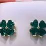 Pandora 4 Leaf Clover Gold P Pendant Necklace & Earrings Set New Image 5