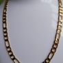 Men's 24K Yellow Gold Plated Figaro Necklace Link Chain 20" 16,56 grams Image 2