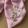 Pink Embroidered Bee & Daisy Hair Bow Image 4