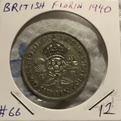 British Florin 1940 (50% Silver)