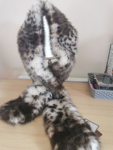 BNWT - Paul Costelloe leopard fur scarf
