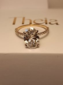 14ct Yellow Gold 3.23 carat Oval Brilliant Lab Diamond Ring