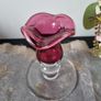 Vintage Royal Scot Cranberry Glass Candle  Holders Image 3