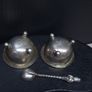 Antique Birmingham 1883 Silver Salt Dishes with Decorative Spoon Image 2