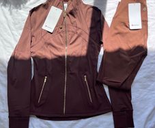 Blue lululemon full set jacket and leggings size medium