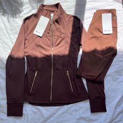 Blue lululemon full set jacket and leggings size medium