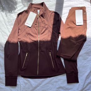 Blue lululemon full set jacket and leggings size medium