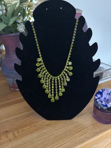 Vintage Green Crystal Necklace