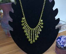 Vintage Green Crystal Necklace