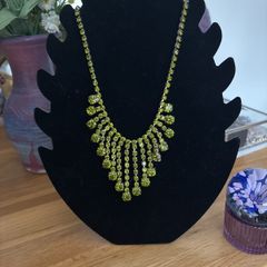 Vintage Green Crystal Necklace