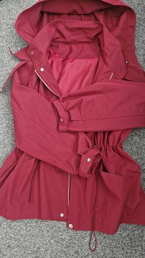 Burgundy windbreaker jacket