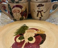 Christmas Mugs and Plate Heavy Ceramic