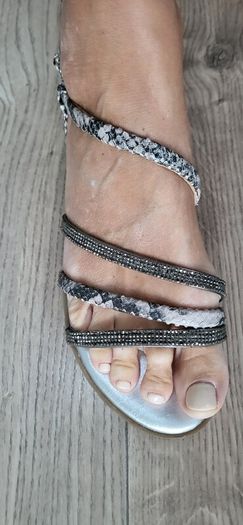 GIOSEPPO silver bling strappy sandals Sz 41 (Fit 7-7.5 UK)