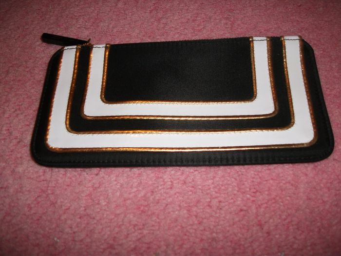 Bay black/silver clutch zip buckle bag + Purse