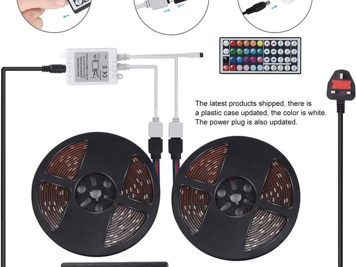LED Strip Lights 10m with Remote, Sunvook LED Light 32.8ft 300 LED 5050 RGB Lighting IP65 Waterproof Dust-Proof LED lights with 44 Keys Remote Control for Indoor and Outdoor Christmas Decoration (10m)