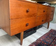 Mid Century 6 Draw Low Chest of Drawers