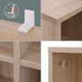 _Wooden Bookcase, 4 Tier Shelf, 8 Compartments, Wardrobe, Closet, Home, Office, Light Oak Colour Image 7