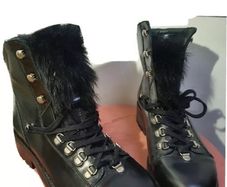 Allsaints Franka Black Shearling Boots UK 6